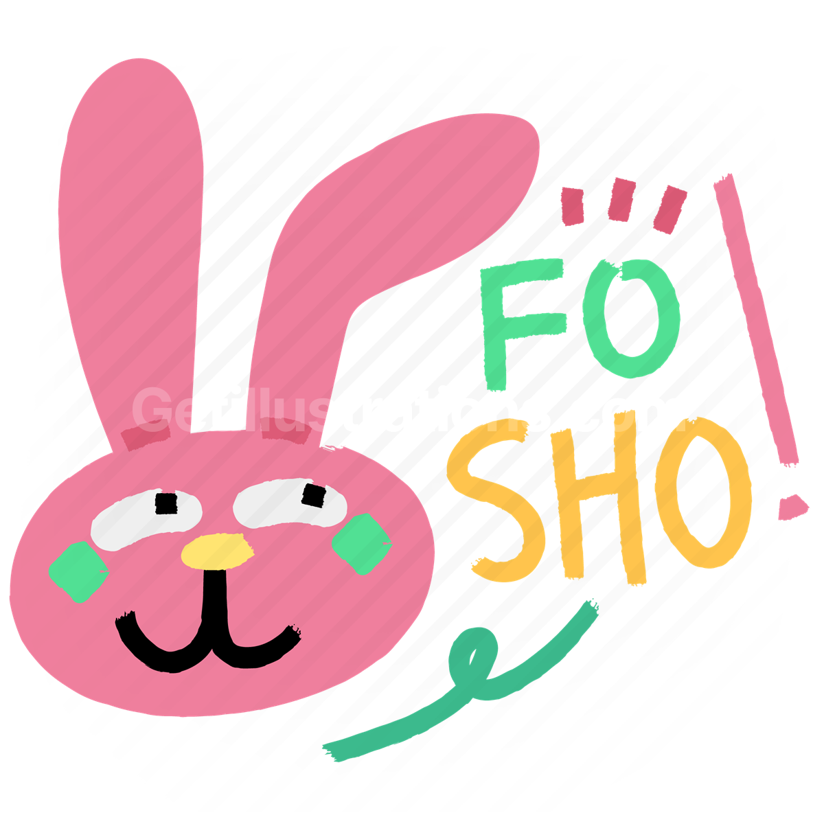 rabbit, bunny, wildlife, animal, sticker, character